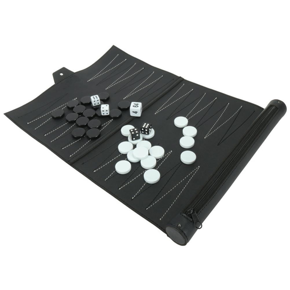 Portable Backgammon with PU Leather Chess Board Foldable Backgammon Board Travel Gifts