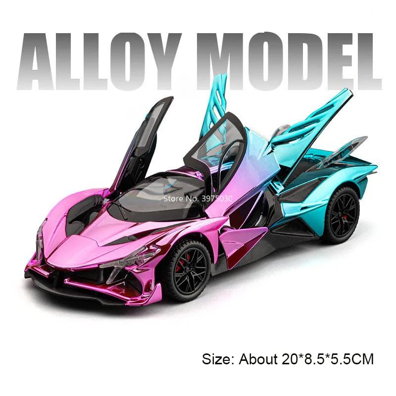 1:24 Scale 720S Apollo EVO Cars Toy Model Miniature Sports Car Wheel Pull Back Rubber Tire Vehicle Models Festival Gifts