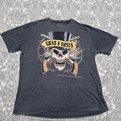 Серая футболка Guns N Roses Bravado с черепами и пистолетами, футболка с рок-турне, размер XL