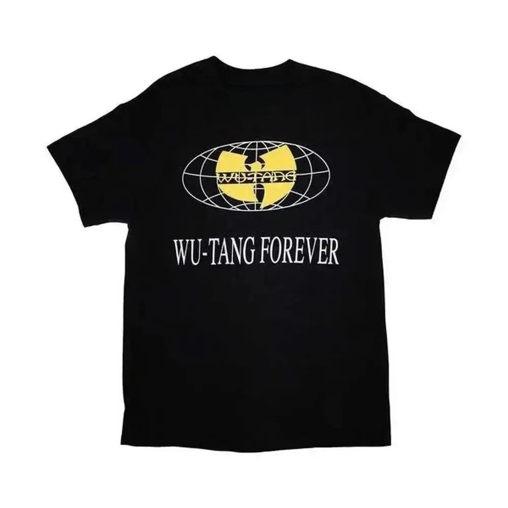 Wu-Tang Clan Ретро 3D Глобус Логотип Графика Унисекс Тяжелый Хлопок Оверсайз Хип-Хоп Уличная Одежда Футболка