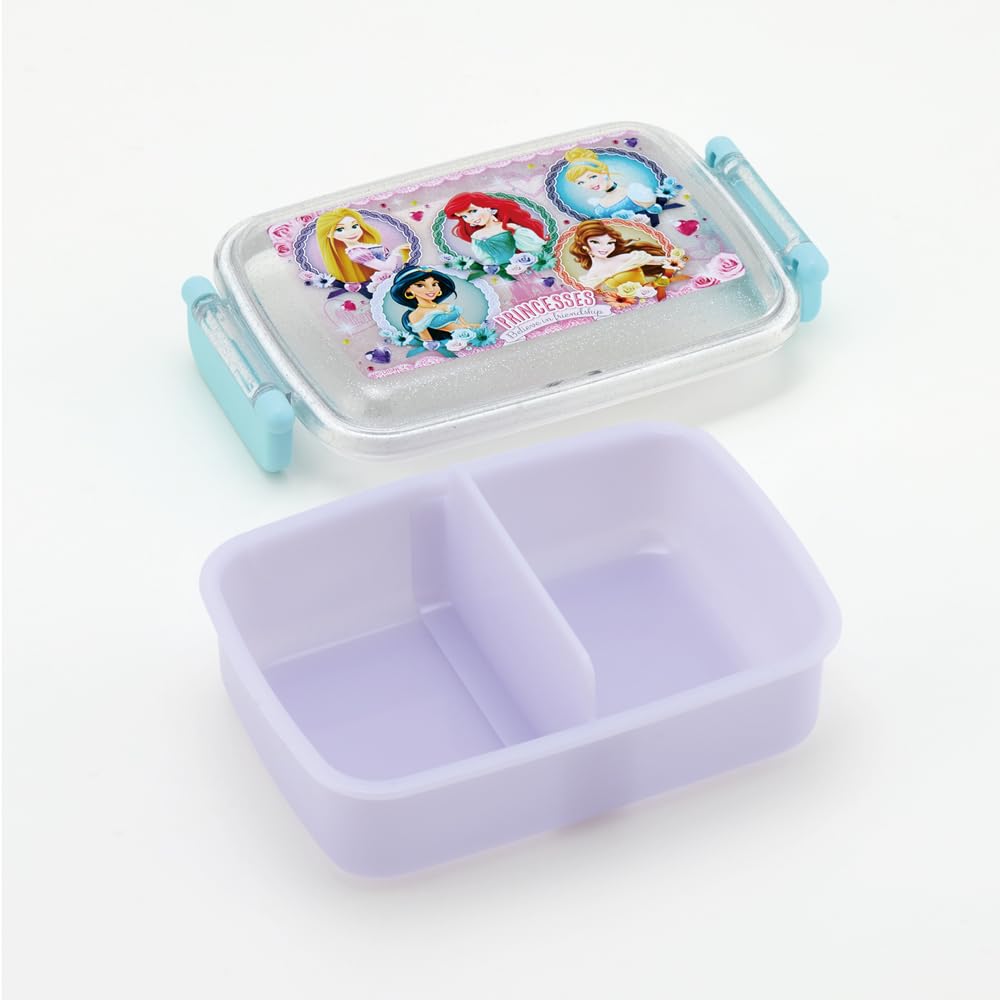 Skater Lunch Single Disney Princess 24 Made in Japan Kids' Box, Tier, 450ml, Dome-Shaped, Design, Antibacterial, (RBF3ANAG-A)