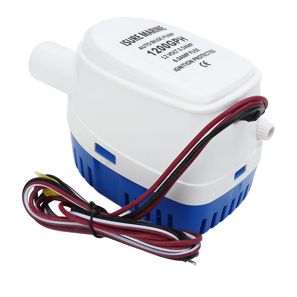 Автоматический погружной насос для трюмной воды для лодки 12 В, пластиковые аксессуары для лодок с поплавковым выключателем 1200 галлонов в час