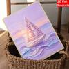 Pearl painting handmade DIY 5D pearl sailboat ocean sunset pattern decorative hanging painting