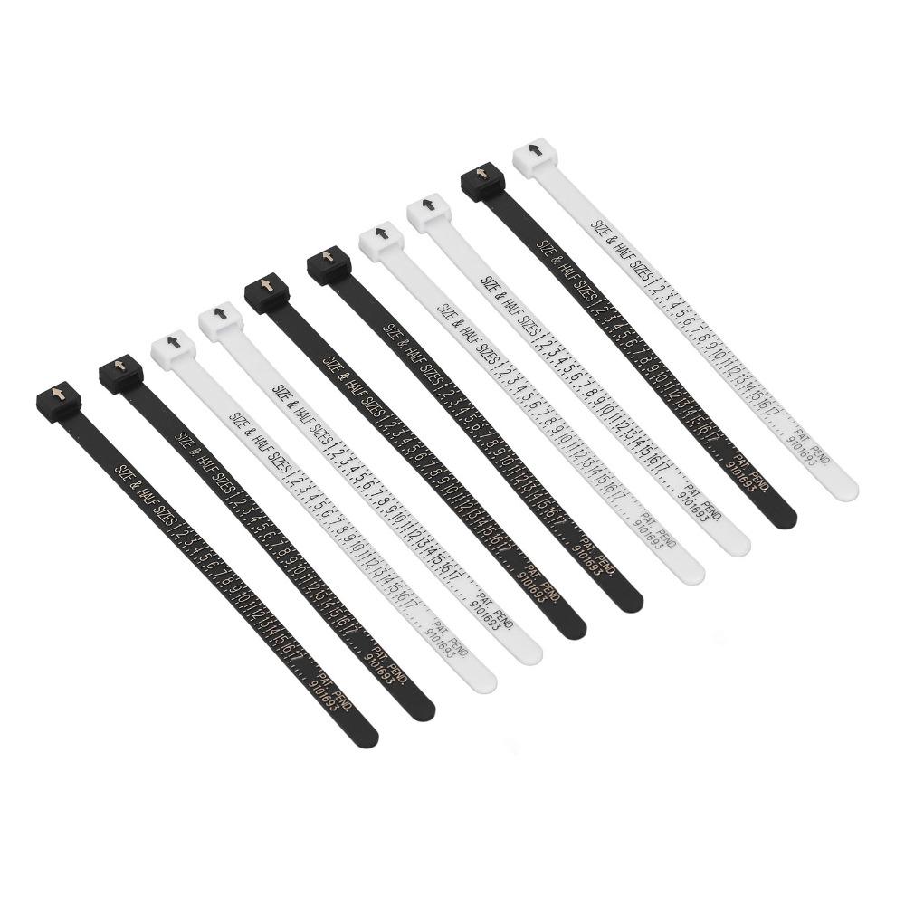 10pcs Reusable Design Finger Measuring Gauge Plastic Ring Measurement Tool For Men