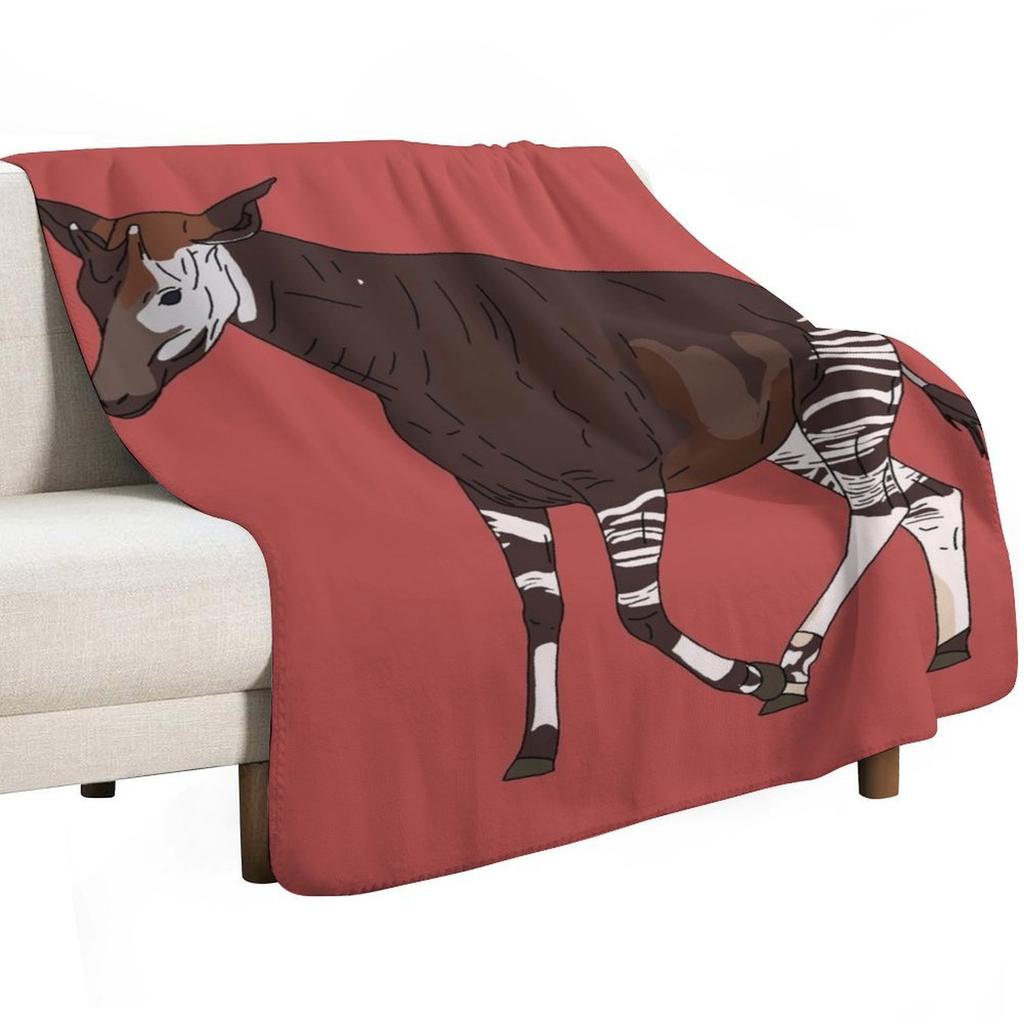 Okapi Throw Blanket Soft Sherpa Fleece Warm Blanket for Winter