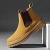 Модные высококачественные мужские ботинки, высокие мужские классические туфли ручной работы, модные мужские туфли «Челси», желтые мужские кожаные ботильоны