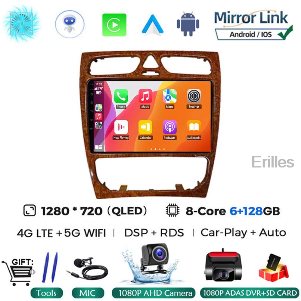 Автомобильное радио Android 14 для Mercedes Benz C Class W203 C200 C320 C350 CLK W209 2002 - 2005 Автомобильный стерео мультимедийный проигрыватель без DVD