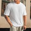 Мужская летняя футболка однотонная с круглым вырезом и короткими рукавами, мягкая, дышащая, эластичная, свободная, спортивная, деловая, повседневная