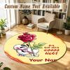 Round Rug Custom NameDiddl Pattern Non Slip Carpet Home Floor Decor