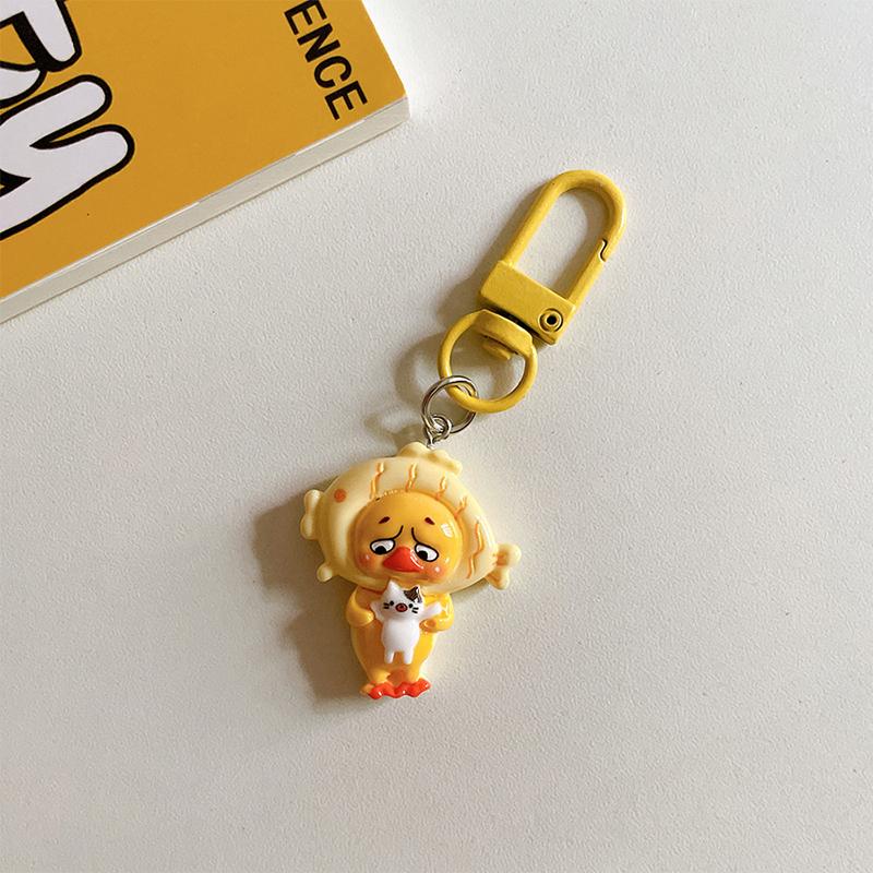 Прекрасный Желтый Раздражающий Утенок Брелок Подвеска Мультяшная Смола Брелок для Ключей от Машины для Девочек Женщин Украшение Аксессуары для Сумки Рюкзака
