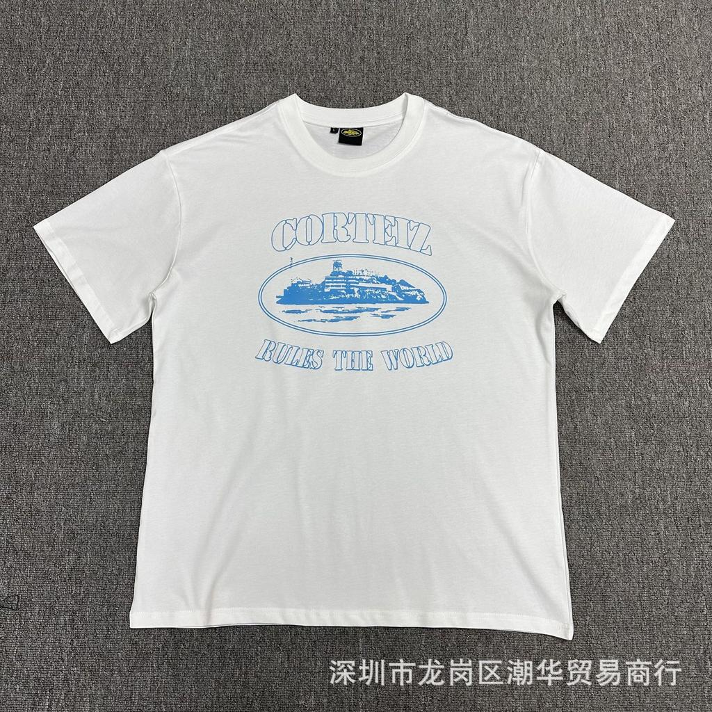 Manufacturer wholesale foreign trade Alcatraz series color pattern letter printing round neck short-sleeved T-shirt top summer INS