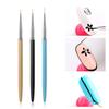 Nail Art Pens 3 Pieces of Metal Rods Ultra-Fine Drawing Flower Hook Edge Pull Line Nail Art Pen Nylon Wool