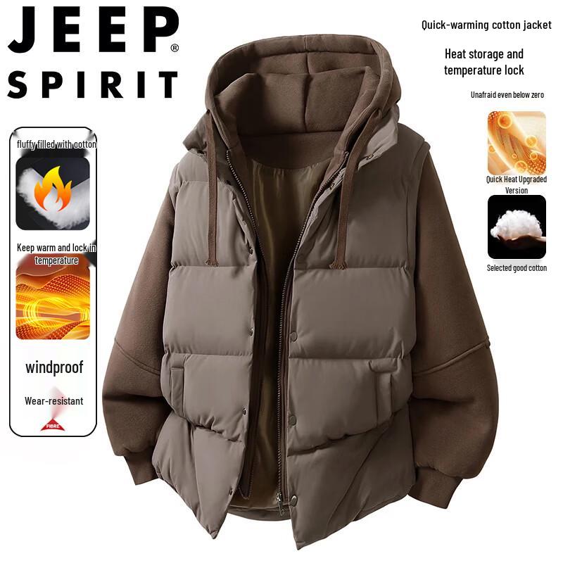Мужская стеганая хлопковая куртка с капюшоном JEEP SPIRIT