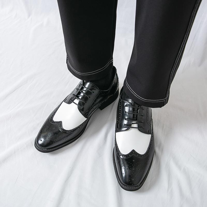 Мужские броги дерби оксфорды коричневые черные кожаные формальные деловые туфли мужские туфли для смокинга свадьбы танцев больших размеров