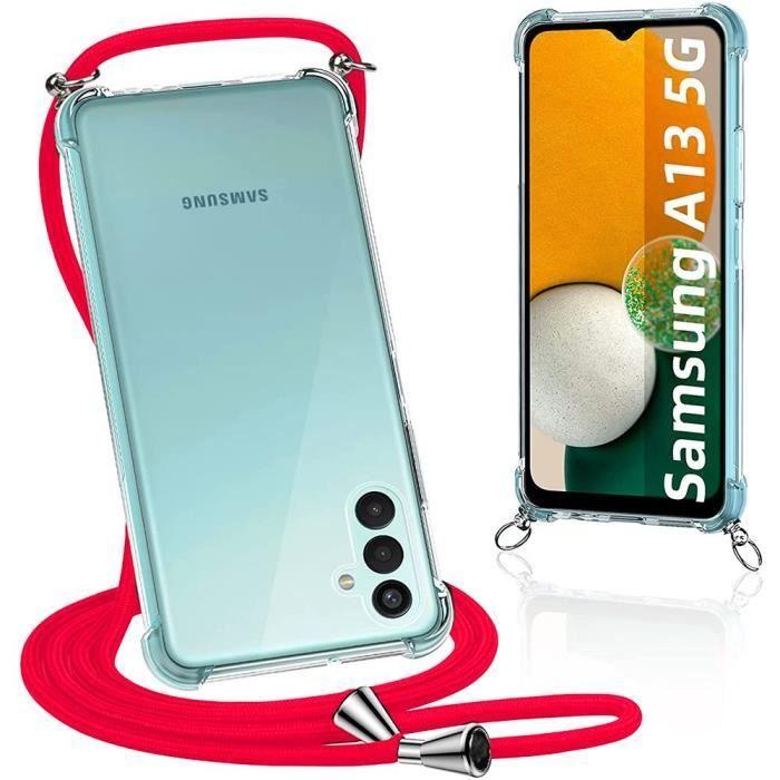 Coque avec bandoulère - BOOLING - pour Samsung A13 5G - Anti-rayure - Silicone TPU - Rouge