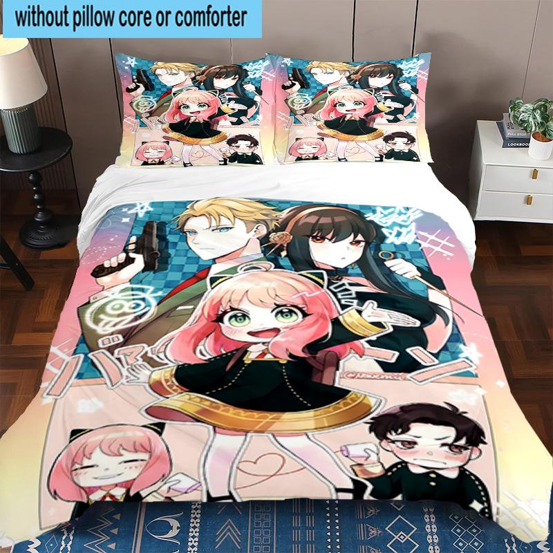 3PCS Cute anime spy Famliy 3pcs Bedding,Including 3PCS Duvet Cover And 2pcs Pillowcases Perfect for Christmas,Ideal for Bedroom, Dormitory