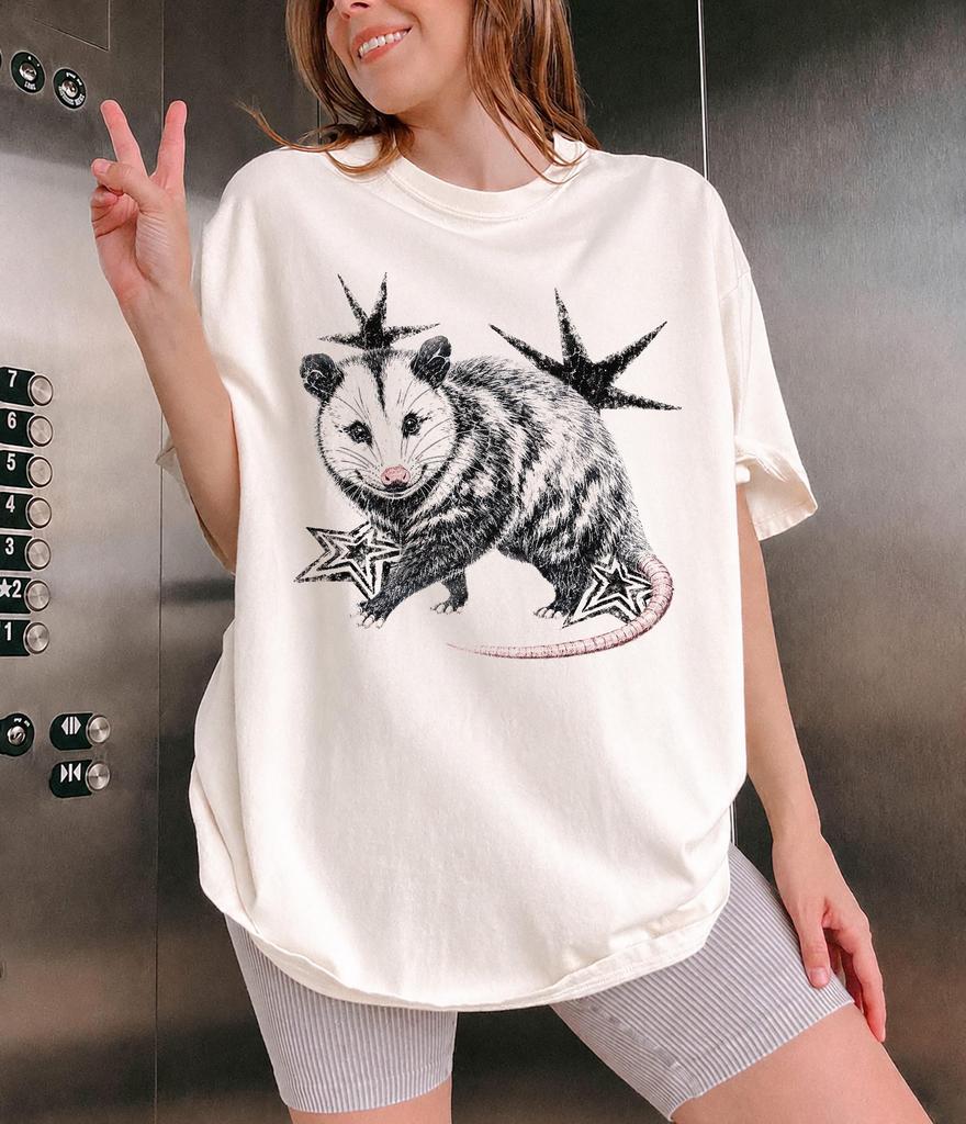 Vintage Starburst Possum Shirt, Opossum Animal Tee, Funny Wildlife Graphic T-Shirt