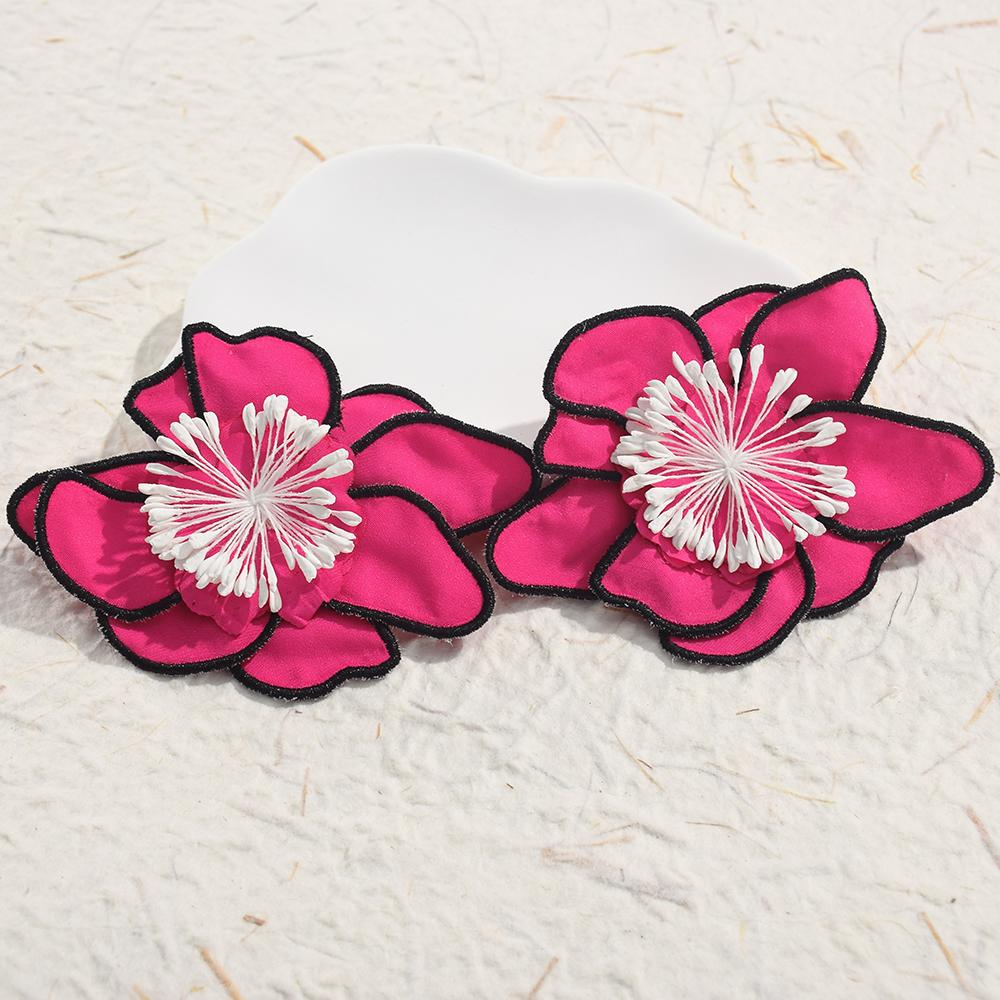 Преувеличенные большие цветочные милые серьги для женщин, эффектные серьги, романтические ювелирные аксессуары