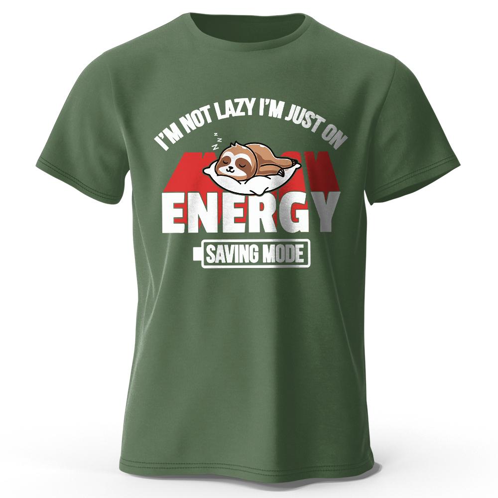 Men's Saving Mode Printed T-Shirt Oversized Tech Graphic Tees for Women Summer Tops Geek Streetwear
