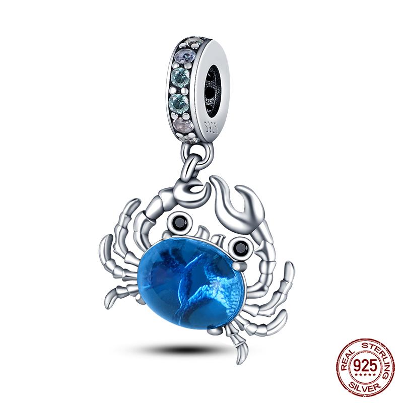 Серия Океан - Оригинальные Настоящие Медные Шармы Бусины Черепаха Краб Русалка Подходят Для Браслета 3 мм DIY Изготовление Подвеска