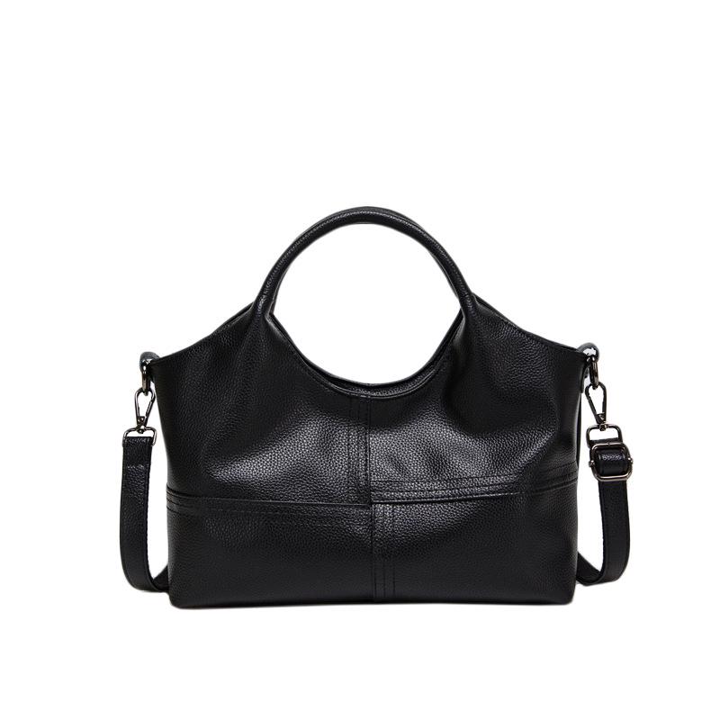 2025 Women's Soft Leather Shoulder Bag: Large Capacity, Fashionable Stitch Design, Perfect for Moms