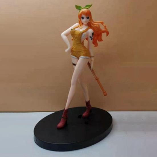 Anime Figure Realistic Shape Lovely Miniature Figurine One Piece Nami Action Figure Car Decor