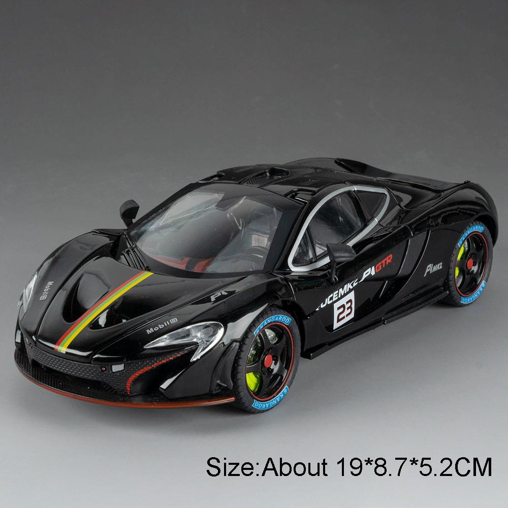 1:24 P1 Senna Модель Машинки Игрушка Сплав Литье Под Давлением Двери Открываются Суперкар Рулевое Управление Колесами Модели с Амортизацией для Детских Игрушек
