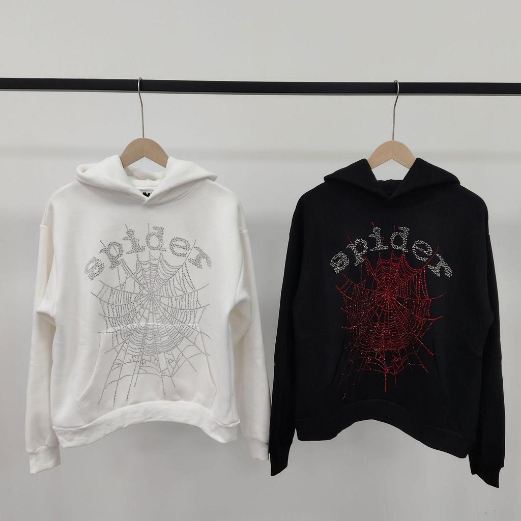 Мужская толстовка с принтом «Паутина» - Модная, свободного кроя, с плюшевой подкладкой