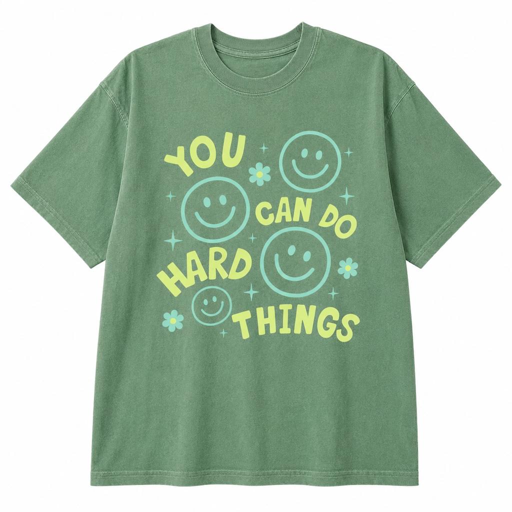 You Can Do Hard Things T-Shirt Positive Mindset Teacher Counselor Graphic Tee