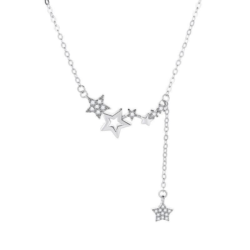 Star Tassel Necklace, Women's Flash Diamonds, Zircon Temperament, Versatile Ins Style, High-end Design, Necklace Accessories, Women