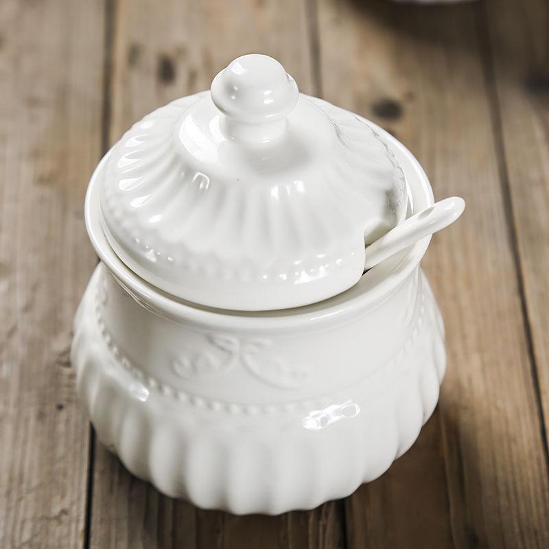 Рельефная сахарница и сливочники в стиле британского барокко, набор роскошных керамических кухонных принадлежностей в стиле рококо, кувшин для молока, кофе