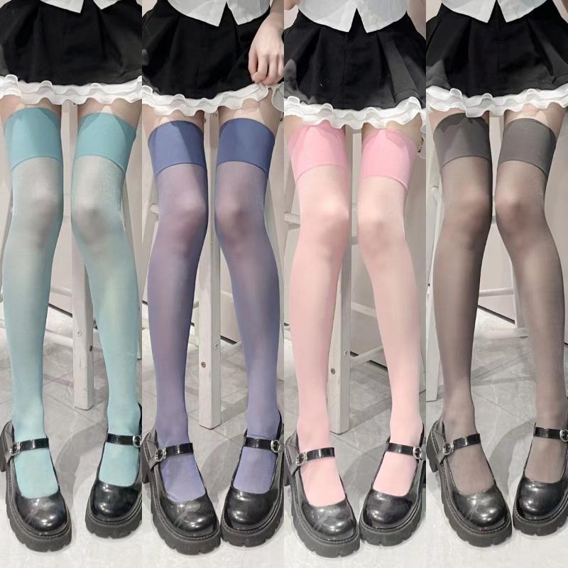 12D сексуальные прозрачные чулки женские с широким ребристым верхом и манжетами, нейлоновые чулки ярких цветов, гольфы с высоким содержанием масла, блестящие носочки