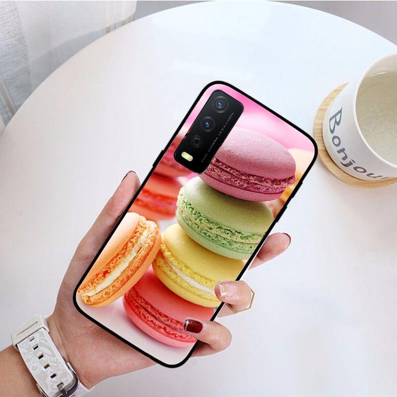 Чехол для телефона Funda Dessert macarons для vivo Y31 Y30 Y33S Y11S Y12S Y17 Y20 Y20S Y21S Y1S Y53S Y15 Y19 Y91C V23 5G, чехлы