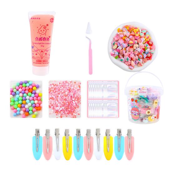 1 комплект, заколка для волос, материал «сделай сам», крем с имитацией мультфильма, быстросохнущий клей, шлейф, креативные блестки