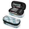 Pencil Pouch Roomy Interior Durable 300D Polyester Zip Around Closure with Main Compartment Mesh Pocket and Pen Slots for Students