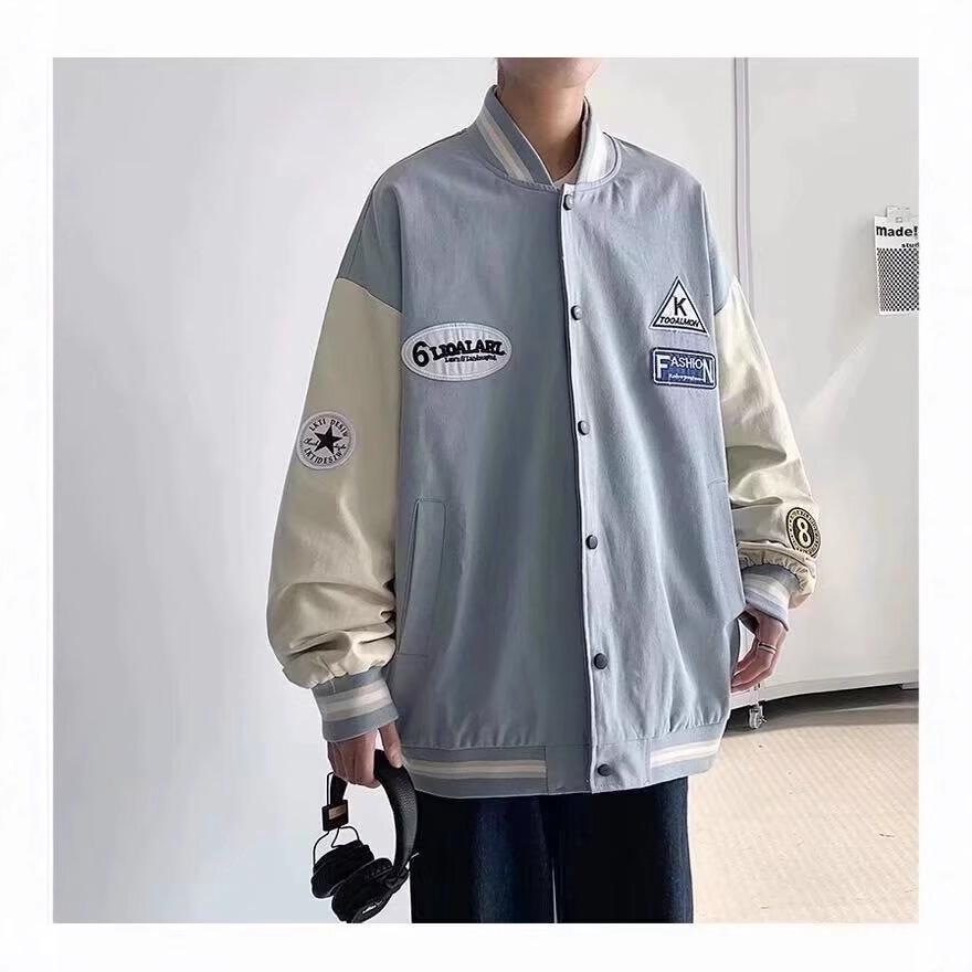 Men's Autumn Winter Korean Style Versatile Baseball Jacket - Trendy, Loose Fit, Hong Kong Street Style.