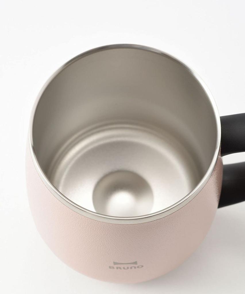 BRUNO Stainless Steel Mug with Lid, Short, 320ml, Insulates Hot and Cold Drinks, Double-Layered Vacuum Wall, Perfect for Remote Work, Camping, and