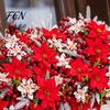 Decorative Floral Plants for Housewarming Gifts 23Pcs Artificial Poinsettia Flowers, Lifelike Flower Arrangement Home Office Wedding Long Lasting Fake