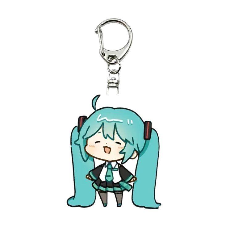 Hatsune Miku Cute Acrylic Keychain: Creative Anime Girl Pendant