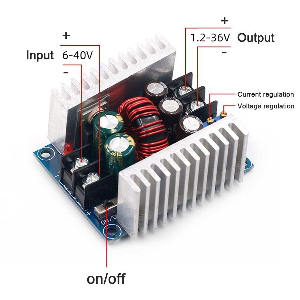 High Power LED Driver 6-40V To 1.2V-36V 300W 20A Step-down Buck Converter DC-DC Step Down Module