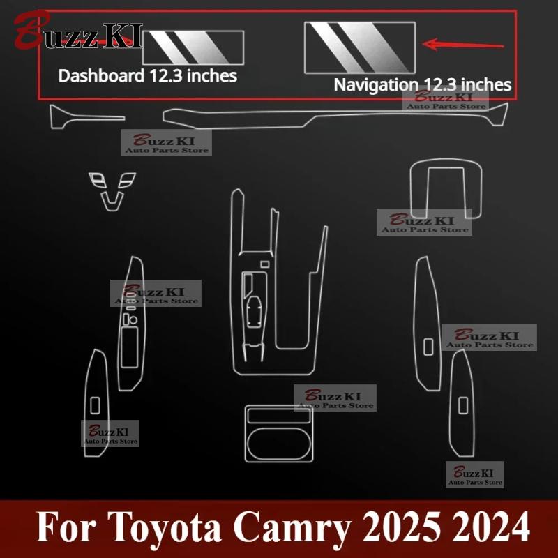 For Toyota Camry 2024 2025 Accessories interior film transparent TPU Gear Panel GPS Center Console PPF Protection repair Sticker