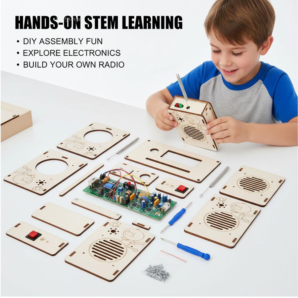 Деревянный комплект раций для детей, DIY, беспроводная связь, игрушка, STEM, научный образовательный проект, подарок для детей