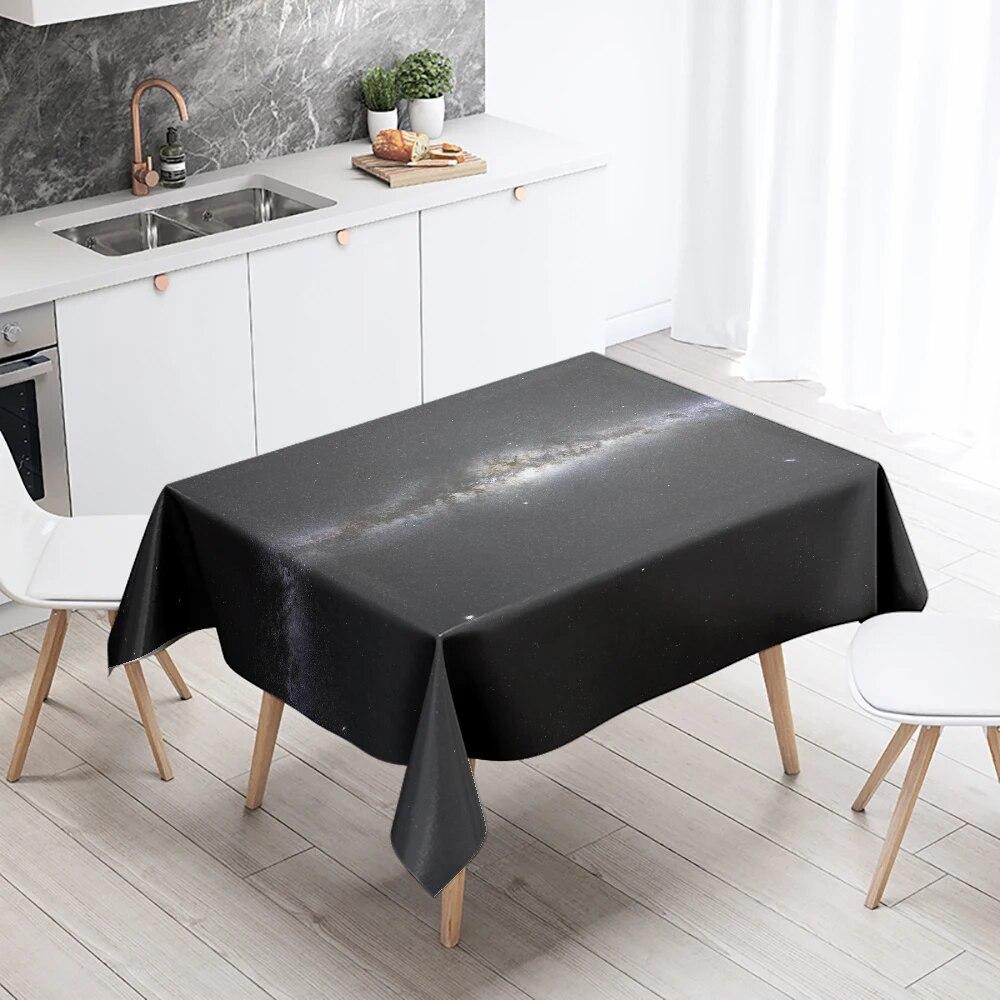 Starry Universe Tablecloth Cumulus Antifouling Waterproof Rectangular Kitchen Dining Table Home Decoration