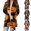 Fashion Women's Halloween Animal Cat  Print Long Sleeve Cardigan Jacket