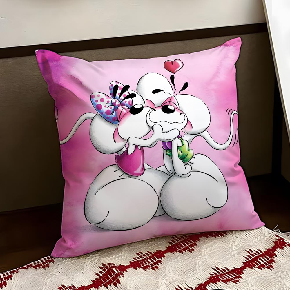 Cartoon DDiddl Cushion Cover Reversible Soft Durable Pillow Cover Home Car MultiScene Use for Daily Comfort