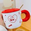 Креативная праздничная кружка для мальчиков и девочек на Новый год, сувенирная керамическая чашка для пары с крышкой и ложкой, милая чашка для девочки