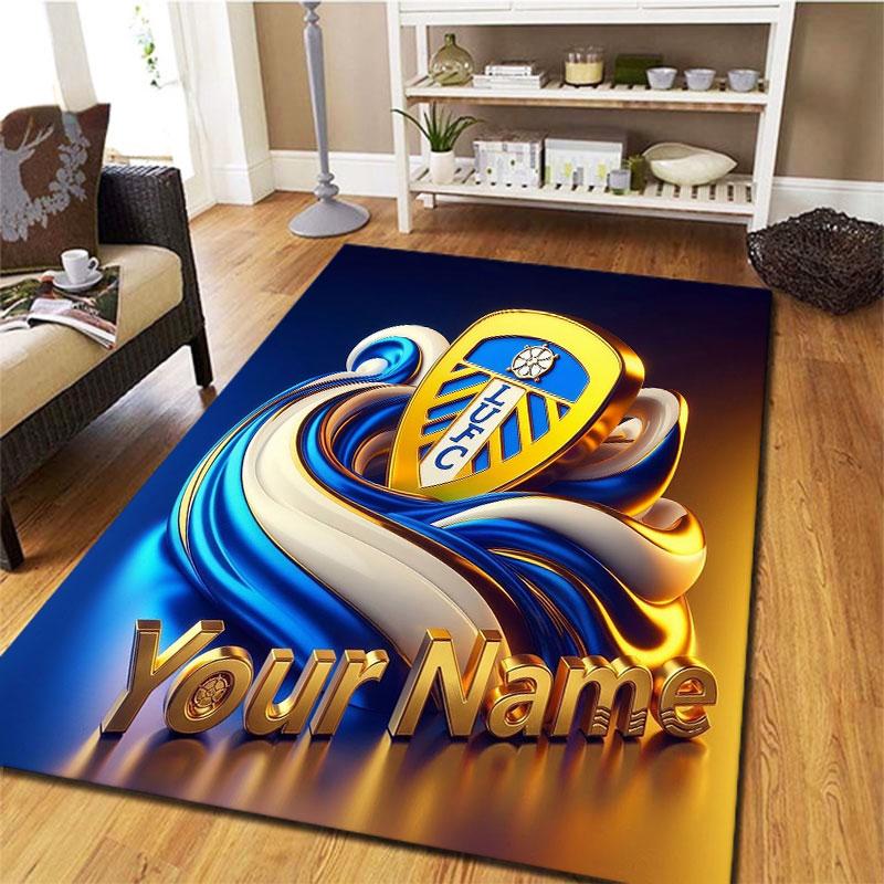 Leeds United Custom Name Carpet Rug for Living Room Bedroom Home Sofa Decoration,Kids play Non-slip Floor Mat