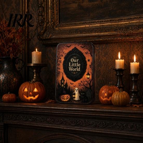 Lace Compartment Tin DIY Mini Photo Frames Silhouette Box, Halloween Miniature Small Storage Picture Display Container for Party Home Decor Box