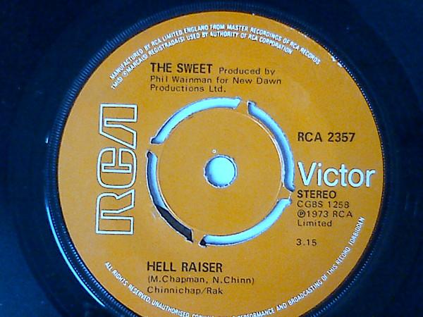 7-дюймовая пластинка SWEET Hell Raiser RCA2357 RCA Victor 1973 UK Rock Б/у