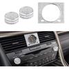 UHONSN 3 шт. аксессуары для салона автомобиля для Lexus RX Bling ручка громкости крышка рамка для часов крышка наклейки декоративные детали наклейки для женщин и мужчин серебряный кристалл